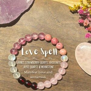 Love Spell Pink and White Beaded Bracelet